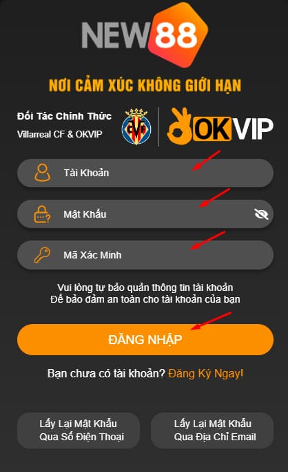 Đăng Nhập NEW88 Với Vài Thao Tác Đơn Giản 2 Hướng dẫn chi tiết cách đăng nhập trên máy tính